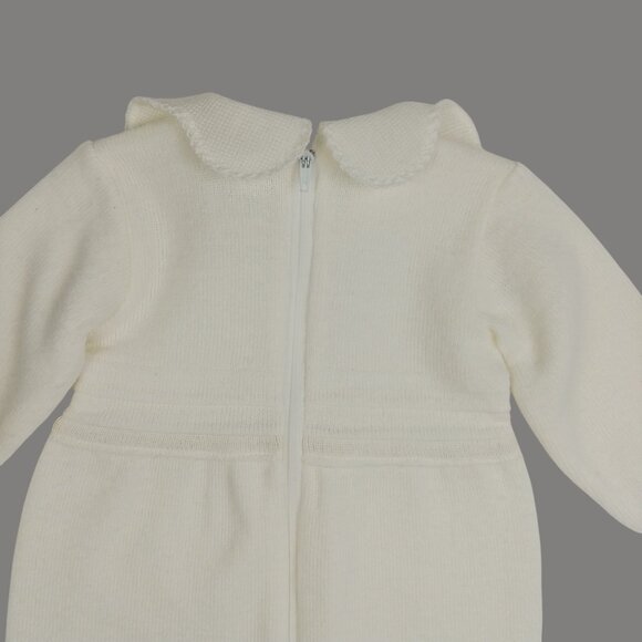 Vintage Clayeux Knit Scalloped Collar Jumpsuit Made in France - Picture 4 of 9